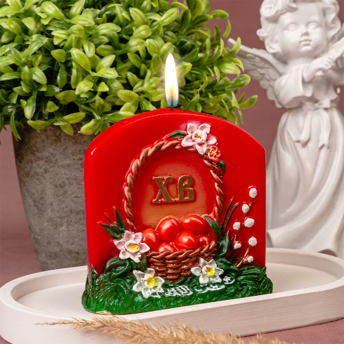 Свеча декоративная "Пасхальная", цвета микс, высота 8 см фото 2