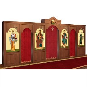 Иконостас "Самарский" одноярусный, цвет "ноче экко", 608х40х275 см (без Царских врат и диаконских дверей)