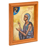 Икона преподобной Марии Египетской в деревянной рамке, 12х1,5х17 см