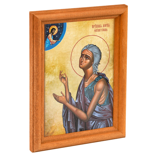 Икона преподобной Марии Египетской в деревянной рамке, 12х1,5х17 см