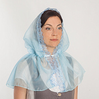 Неспадаемый платок (капор), шифон, размер универсальный, цвет в ассортименте