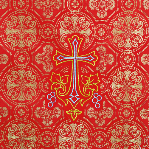 Облачение на престол с пеленой, шелк "Горненский", красное фото 4