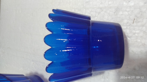 Стаканчик для лампады стеклянный рифленый синий, У-1174 фото 5