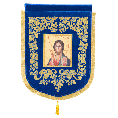 Хоругви малые вышитые голубые, 45х65 см фото 4