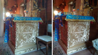 Облачение на престол "Вологодское" в храме города Челябинска