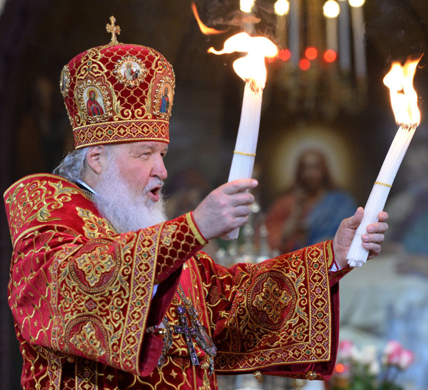 Патриарх Кирилл возглашает «Христос воскресе!»