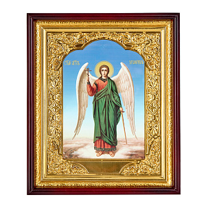 Икона большая храмовая Ангел-Хранитель, прямая рама (60х80 см)