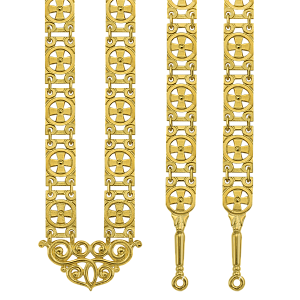 Цепь для наперсных крестов и панагий из ювелирного сплава в позолоте №4 (с перемычкой)