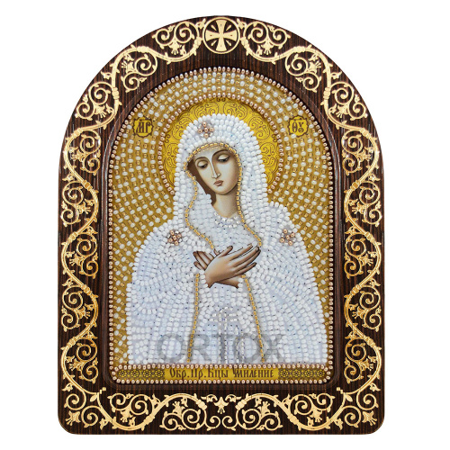 Набор для вышивания бисером "Икона Божией Матери "Умиление", 13,5х17 см, с фигурной рамкой