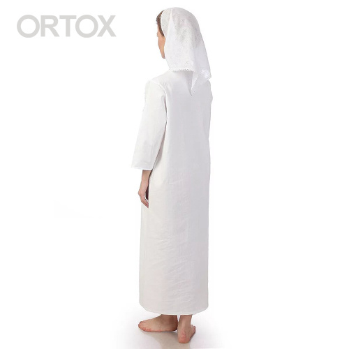 Рубашка для крещения женская белая из плотной бязи, размер в ассортименте фото 5