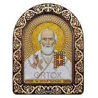 Набор для вышивания бисером "Икона святителя Николая Чудотворца", 13,5х17 см, с фигурной рамкой №1