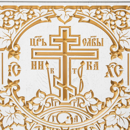 Облачение на престол "Суздальское" белое с золотом (патина), высота 105 см фото 5