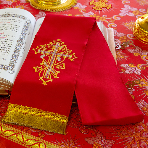 Закладка для Евангелия цветная, 150х13 см, костюмная ткань фото 2