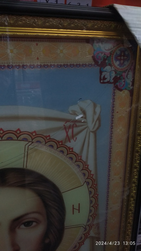 Икона большая храмовая "Спас Нерукотворный", 80х117 см, УФ-печать на стекле, У-1213 фото 4