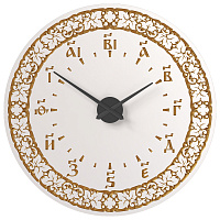 Часы настенные "Суздальские" белые с золотом (патина), с буквенной цифирью, круглые, диаметр 98 см