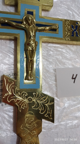 Крест напрестольный латунный, эмаль, 17,5x30 см, У-0623 фото 20