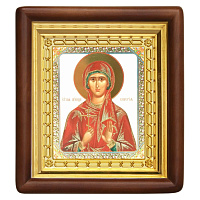 Икона мученицы Валерии (Калерии) Кесарийской, 18х20 см, деревянный киот