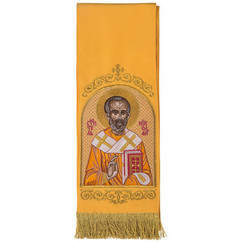 Закладка для Евангелия вышитая с иконой Николая Чудотворца, 160х14,5 см фото 4