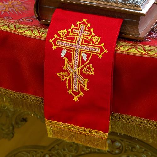 Закладка для Евангелия цветная, 150х13 см, костюмная ткань фото 4