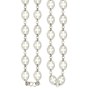 Цепь для наперсных крестов и панагий из ювелирного сплава в серебрении №6 (с перемычкой)