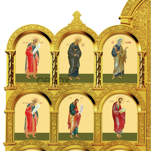 Иконостас "Владимирский" пятиярусный позолоченный, 690х860х45 см фото 7