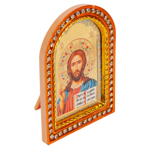 Икона настольная Спасителя "Господь Вседержитель", пластиковая рамка, 6,4х8,6 см фото 5