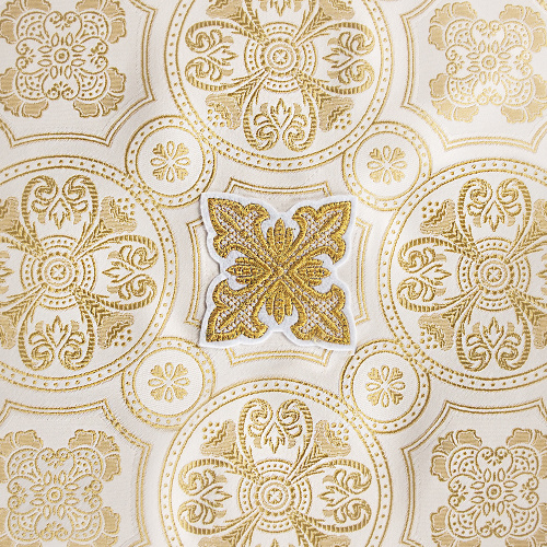 Облачение на престол белое с золотом, церковный шелк, 100х100х100 см фото 5