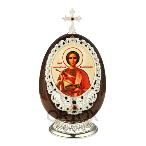 Яйцо "Пасхальное" с иконой из ювелирного сплава с камнями фото 3