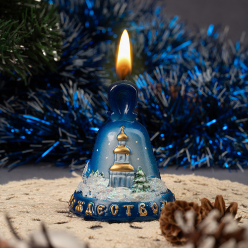 Свеча декоративная "Колокольчик рождественский" малая фото 2