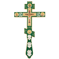 Крест напрестольный латунный восьмиконечный, 14,5х26 см, У-0631