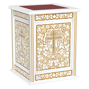 Облачение на престол "Суздальское" белое с золотом (патина), высота 105 см (80х80х105 см красная ткань)