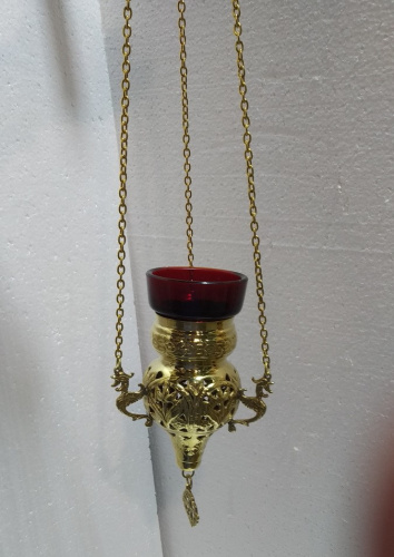 Лампада подвесная, латунь, 11х17 см, У-1141 фото 2