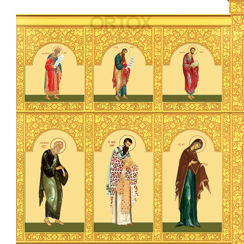 Иконостас "Суздальский" четырехъярусный позолоченный, 608х637х25,4 см фото 7