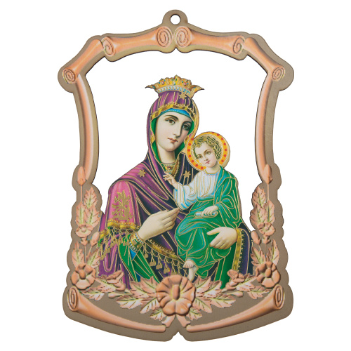 Икона Божией Матери "Скоропослушница" подвесная, фанера, 12,5х17,5 см фото 4