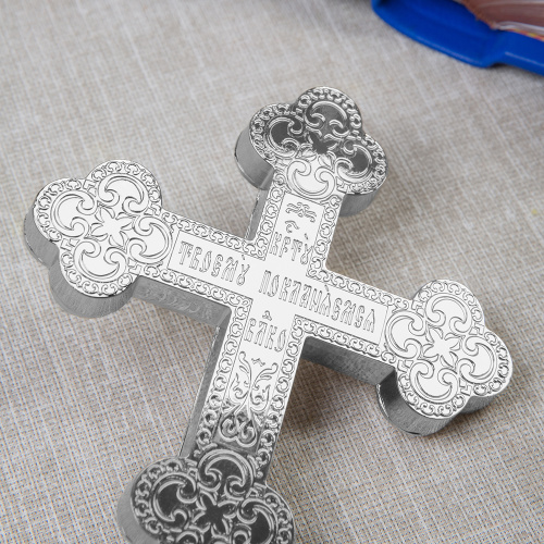 Крест требный, цинковый сплав, цвет "под серебро", 12x21 см фото 6