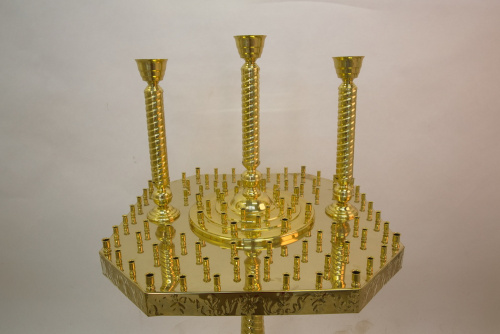 Подсвечник напольный на 100 свечей, под 3 лампады, высота 163 см, У-1209 фото 4