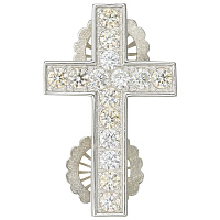 Крест на клобук серебряный, с камнями