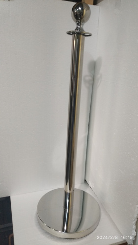 Столбик ограждения солеи металлический с шаром, 32х94 см, цвет "под серебро", У-1075 фото 4