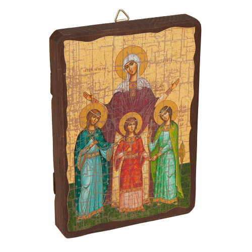 Икона мучениц Веры, Надежды, Любови и матери их Софии, под старину №2 фото 2