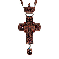 Крест наперсный "Наградной" деревянный резной, с цепью, 7,7х17,9 см