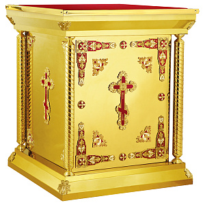 Облачение на престол "Фаворское", эмаль (90х90х107 см красная ткань, композит )