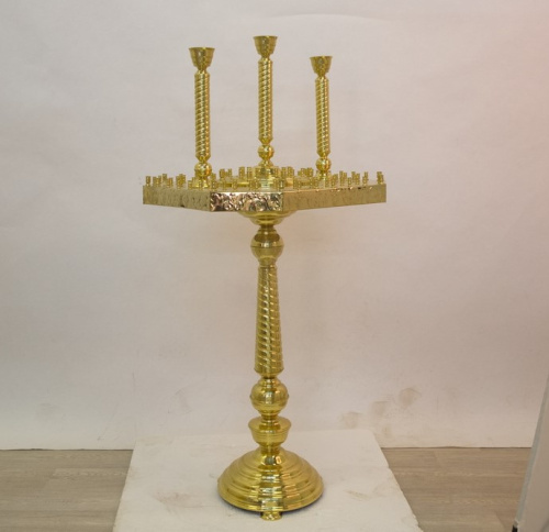 Подсвечник напольный на 100 свечей, под 3 лампады, высота 163 см, У-1209 фото 3