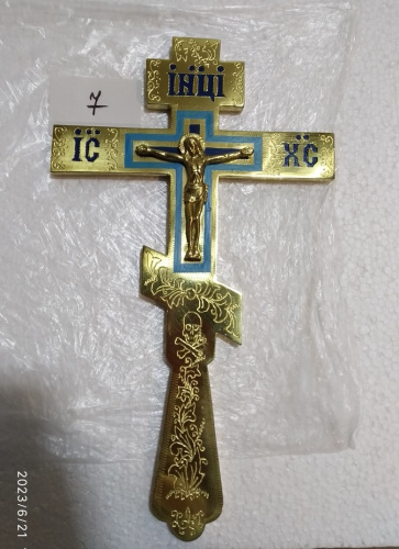 Крест напрестольный латунный, эмаль, 17,5x30 см, У-0623 фото 33