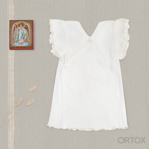 Платье для крещения молочного цвета, хлопок, размер в ассортименте фото 3