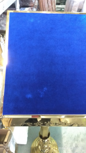 Аналой выносной на одной ножке, синяя ткань, 37х37х127 см, У-1167 фото 3
