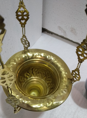 Лампада подвесная, латунь, 11,5х15 см, У-1138 фото 4
