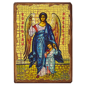 Икона Ангела Хранителя, под старину №2 (12х17 см)