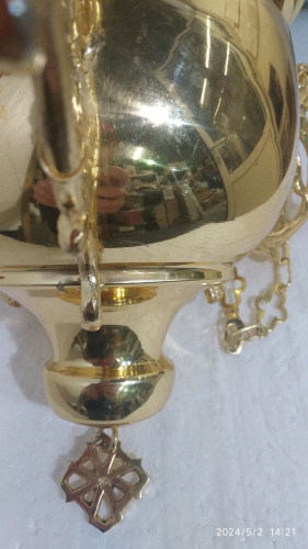 Лампада подвесная, латунь, 25х27 см, У-1176 фото 6