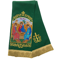 Закладка для Евангелия вышитая с иконой Святой Троицы, 160х14,5 см