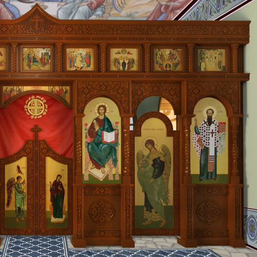 Иконостас двухъярусный (г. Москва), цвет "кипарис", 560х321,6х23,8 см фото 4
